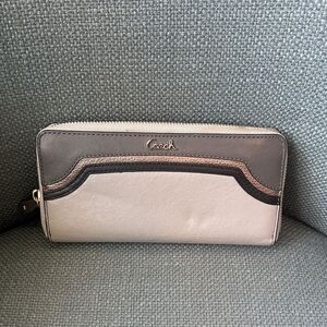 Coach Ashley Leather Zip Around Wallet